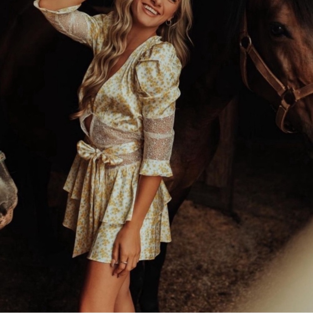 For Love & Lemons Daffodil Robe Dress